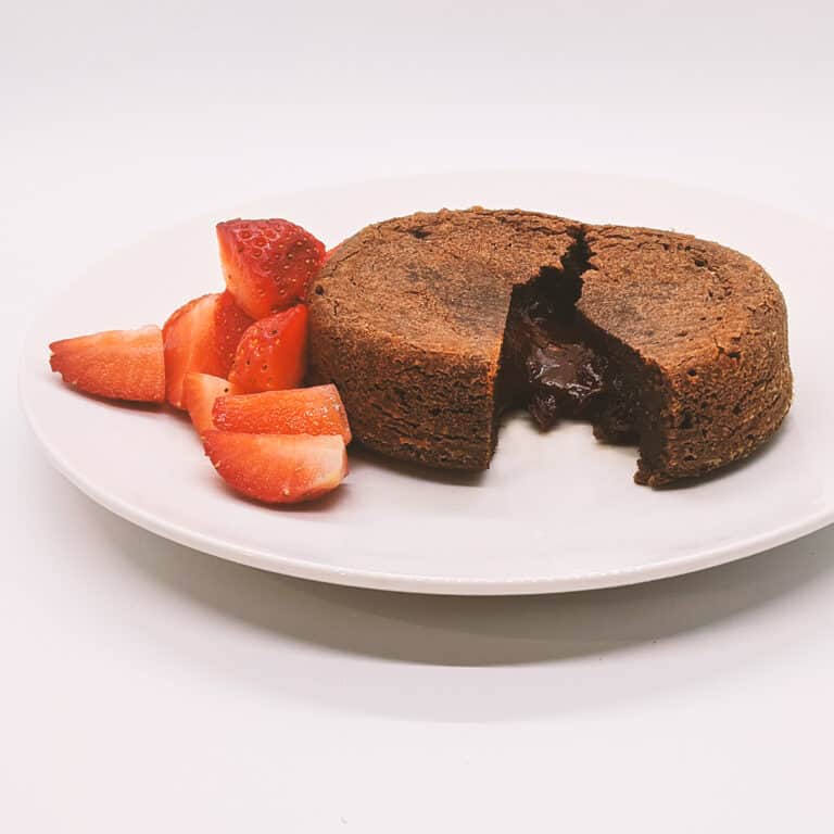 Molten Chocolate Chile Cake Plated