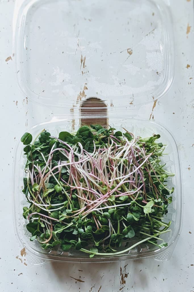 microgreens in a container