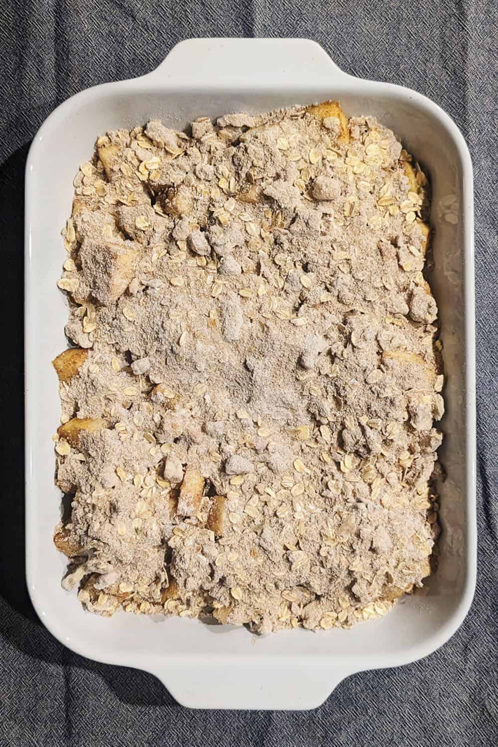 Easy Apple Crisp Crumble - ready for the oven
