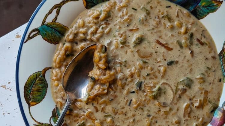 Green Chile Risotto in a bowl