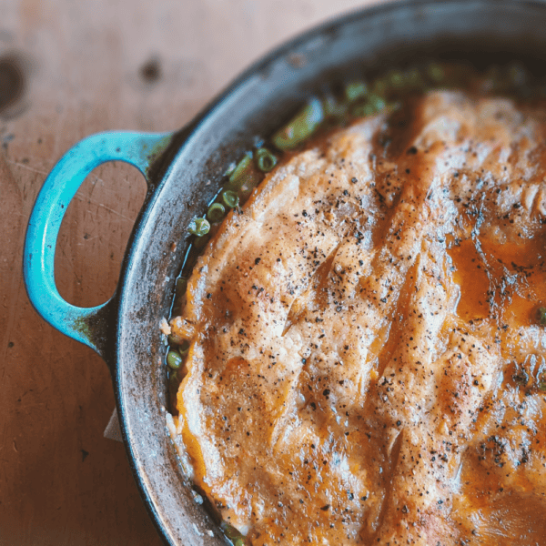 Dutch Oven Turkey Pot Pie - Out of the oven