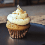 Pumpkin Cupcake frosted and plated