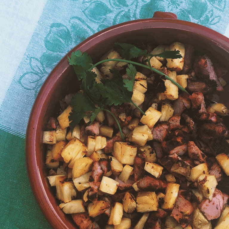 grilled-pork-and-pineapple-in-bowl